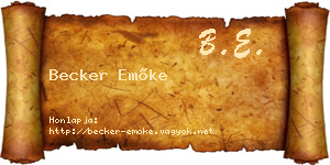 Becker Emőke névjegykártya